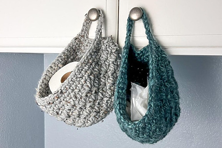 Multi-purpose crochet hanging baskets: free pattern