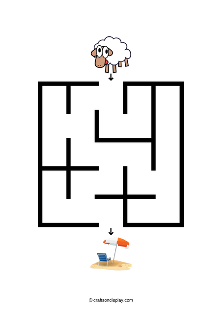 beginner sheep and umbrella maze for 3 year olds