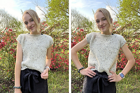 crochet beginner Tunisian tee - free pattern