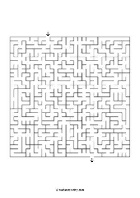 High-complexity printable maze for ages 9 plus