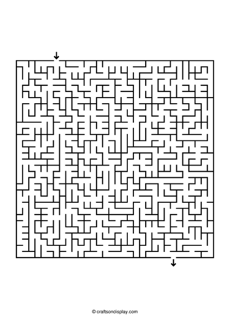 Advanced square printable maze for teens