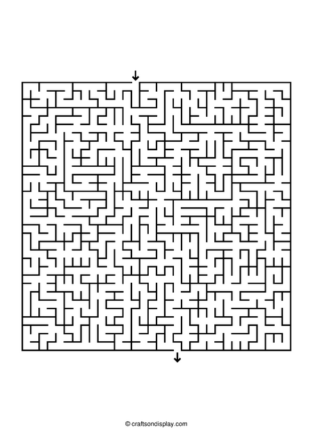 Expert-level square grid maze for middle school students focusing on high-density pathfinding