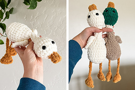 Quick crochet plushie: free silly goose pattern