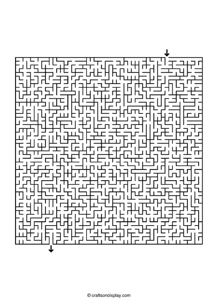 Detailed square path-finding puzzle for teens, featuring a minimalist high-complexity design