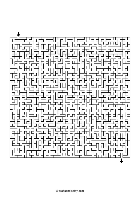 Hard-level printable maze for advanced problem-solving