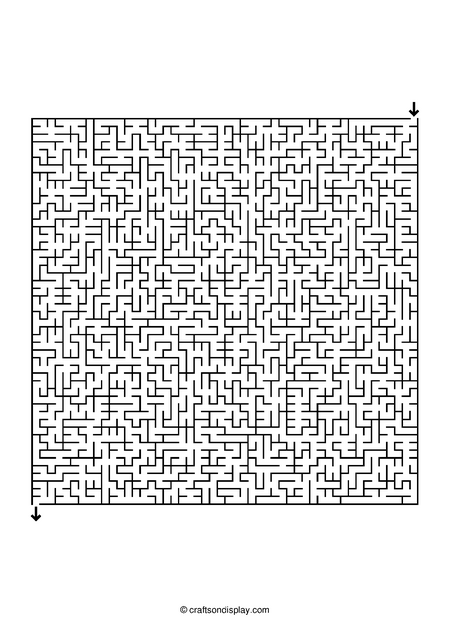 Hard-level printable maze for teens and adults