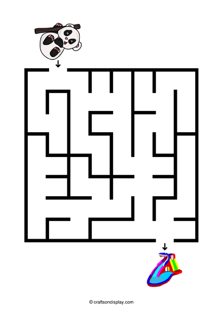 Simple panda and playground maze for 4 year olds