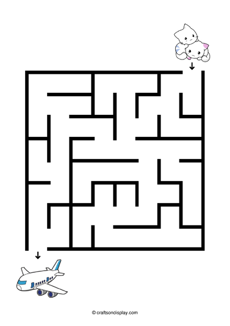 Simple kittens and plane maze for 4 year olds
