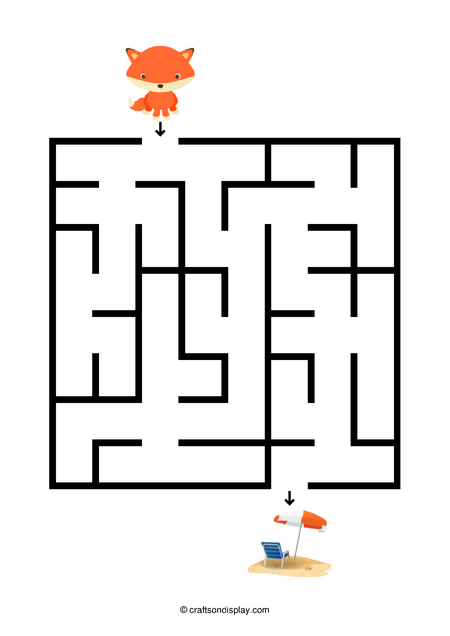 Simple fox maze for 4 year olds