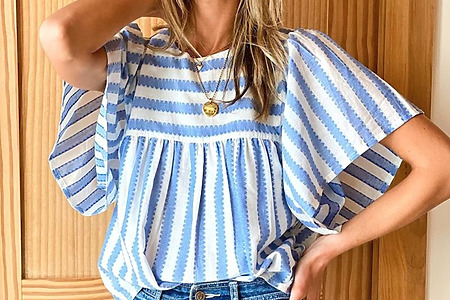 free Basalie Flutter Sleeve Top pattern from Tiana’s Closet