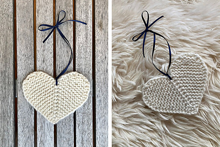 Rustic little heart: free knitting pattern