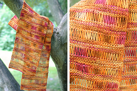 Easy Lacy Scarf Pattern Using Yarn Overs and Drop Stitches