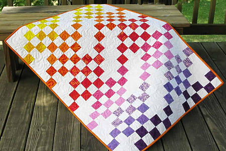 Rainbow Squares Baby Quilt Tutorial
