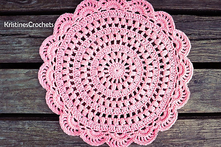 puff stitch round doily placemat crochet pattern