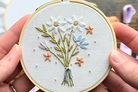 wildflowers embroidery tutorial for beginners