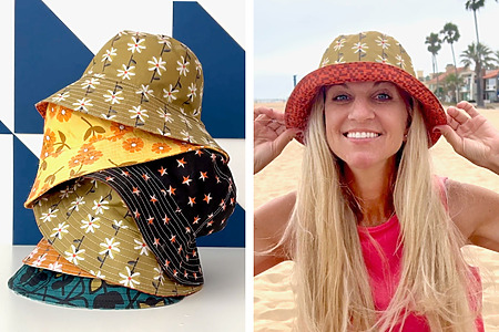 DIY reversible bucket hat free sewing pattern and video tutorial