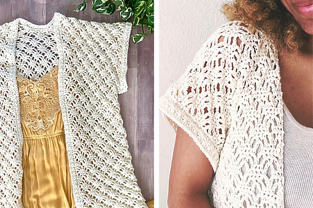 Crochet breezy lace cardigan for summer -the Ocean’s Breath Cardi free pattern