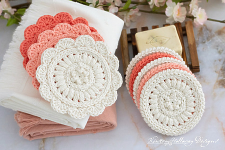 large reusable crochet scrubby rounds: free pattern for kitchen & bath