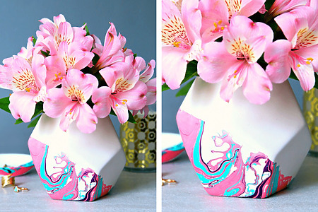 How to marble paint a vase - step by step tutorial