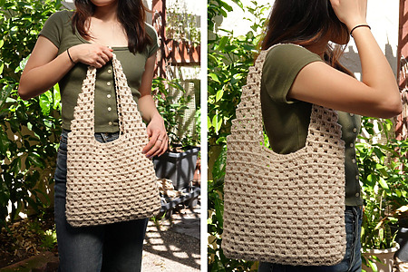 Crochet Mesh Tote Bag Free Pattern & Video Tutorial