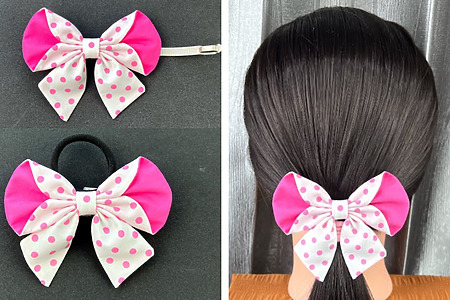 Quick and fun summer sewing idea – fabric hair bow for kids