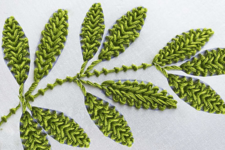 Textured Leaf Hand Embroidery Stitches - Beginner Tutorial