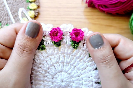 How to crochet a rose flower coaster tutorial