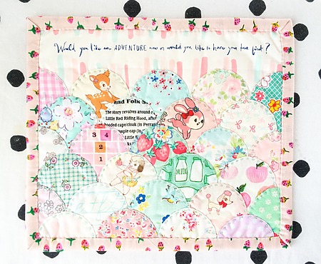 Clamshell Mug Rug - mini quilt tutorial