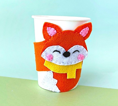 DIY Felt Fox Cup Cozy Free Sewing Pattern