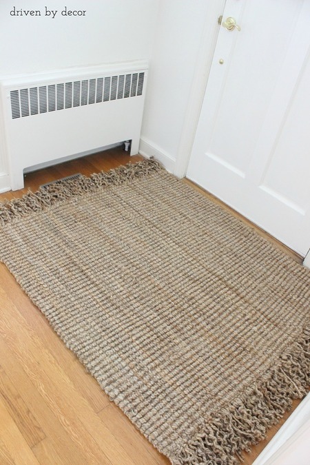 DIY resized jute rug – custom fit for any entryway