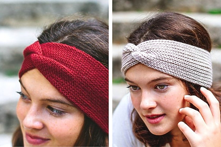 Knit Twisted Headband - free pattern in 2 styles, Double Stockinette Stitch and classic Fisherman’s Rib