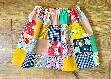 How to sew a patchwork skirt for girls – free beginner tutorial