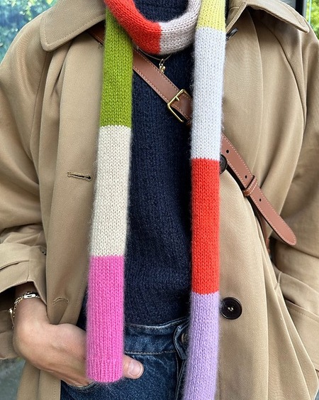 Sister Scarf free knitting pattern - fun colorful skinny scarf