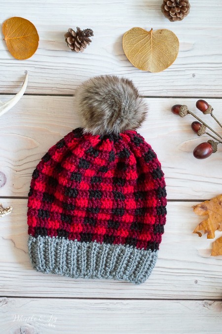Crochet Plaid Hat – Free Crochet Pattern