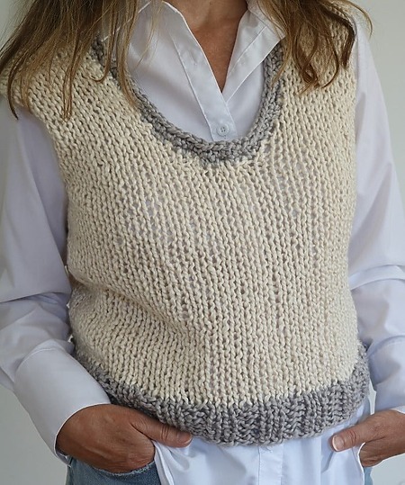 Free cotton sleeveless knit vest pattern – minimalist wardrobe staple