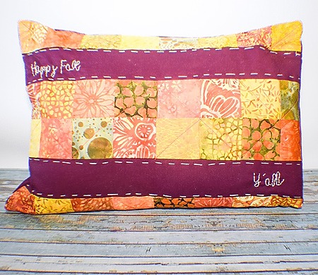 patchwork autumn throw pillow sewing tutorial
