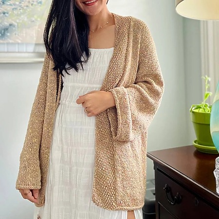 Free knitted cardigan pattern - easy top-down design for all sizes