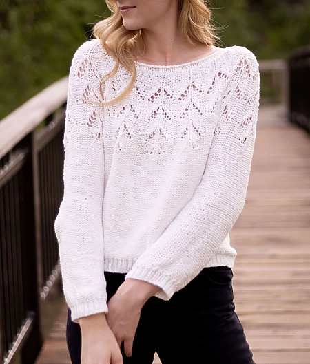 How to knit a lace circular yoke sweater - free pattern for all sizes