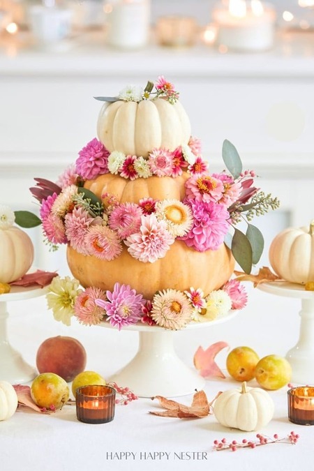 Flower Pumpkin Centerpiece DIY tutorial