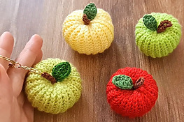 Easy Crochet Amigurumi Apple Keychain Free Pattern