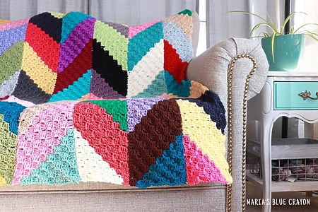 Crochet Scrap Blanket - free pattern using the corner to corner stitch