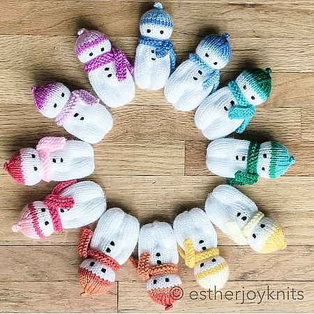 Free Knit Snowman Ornament Pattern: Mini Snowbuddies