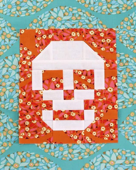 Skull Quilt Block Free Pattern