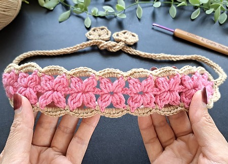 How to crochet flower headband - easy tutorial