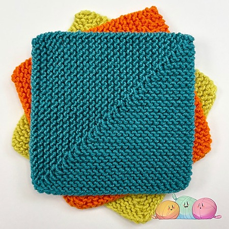 Ridged mitred square - free knitting pattern