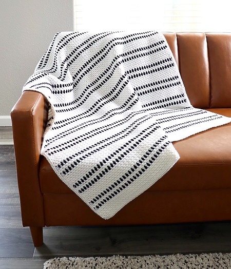 Crochet Modern Moss Stitch Blanket Free Pattern