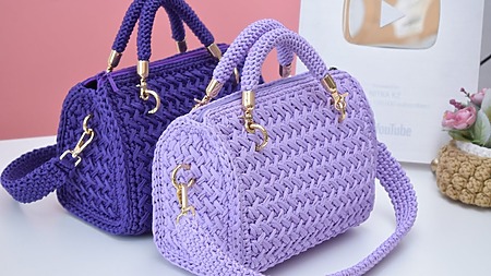 Crochet Designer Handbag Free Pattern - Structured Crochet Bag Tutorial