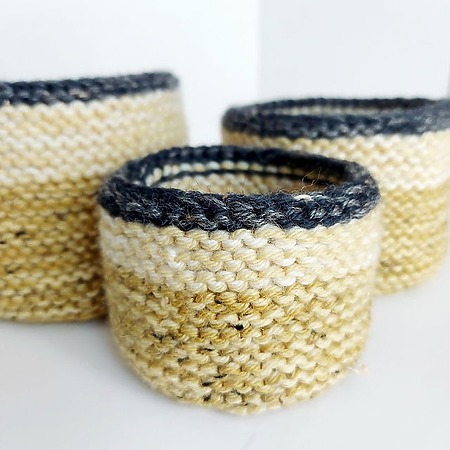 Free Nesting Baskets Knitting Pattern Garter Stitch Round Nesting Baskets
