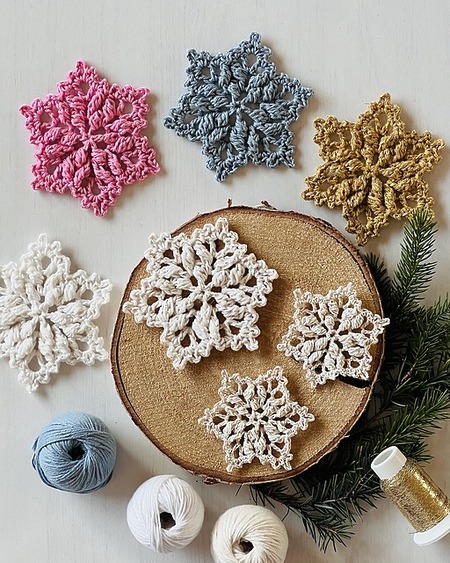 Free Snowflake Crochet Pattern Intermediate Bobble Frost Intricate Crochet Snowflake