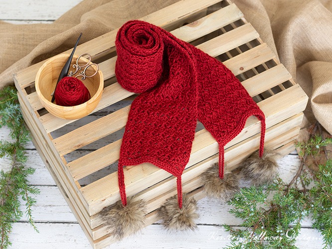 Cranberry Twist Easy Winter Scarf by Kirsten Holloway Designs